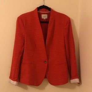 Red collarless LOFT Blazer NWOT